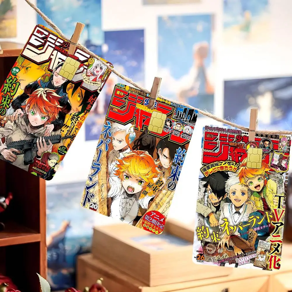 The Promised Neverland Retro Anime Anime Sticker Film Skin Cover für Kreditkarte Debit Bankkarte Front