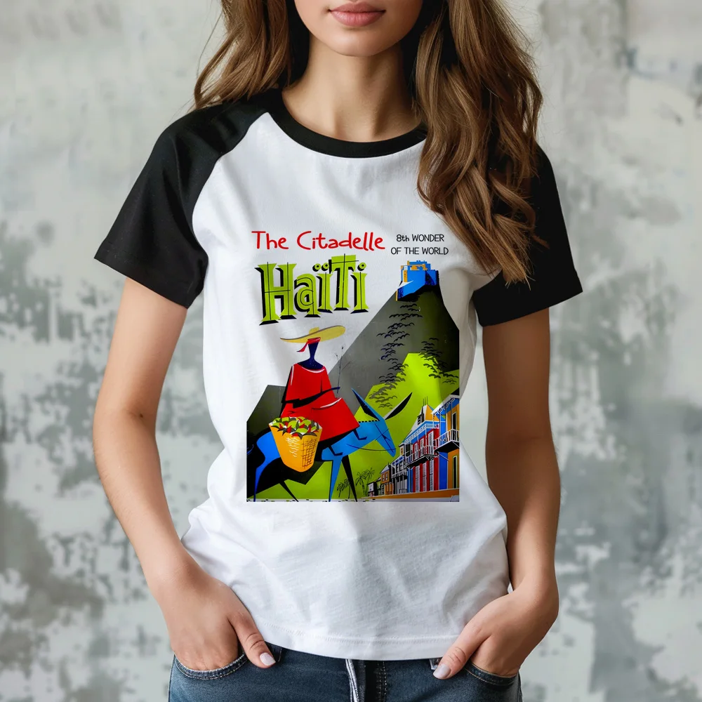 

Haiti t shirt women designer Japanese tshirt female y2k anime Japanese clothes