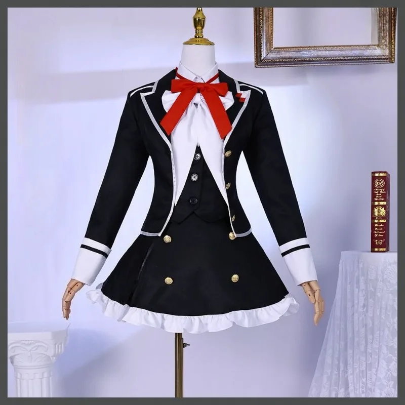 

Anime Komori Yui Costume Cosplay Diabolik White Shirt Black Suit Lovers School Uniform JK Skirt for Women Girls Theme Party