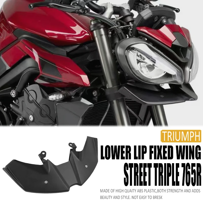 

For Street Triple 765RS 765R 2023-2025 2024 Motorcycle Accessories Naked Front Spoiler Winglet Aerodynamic Wing Kit Spoiler