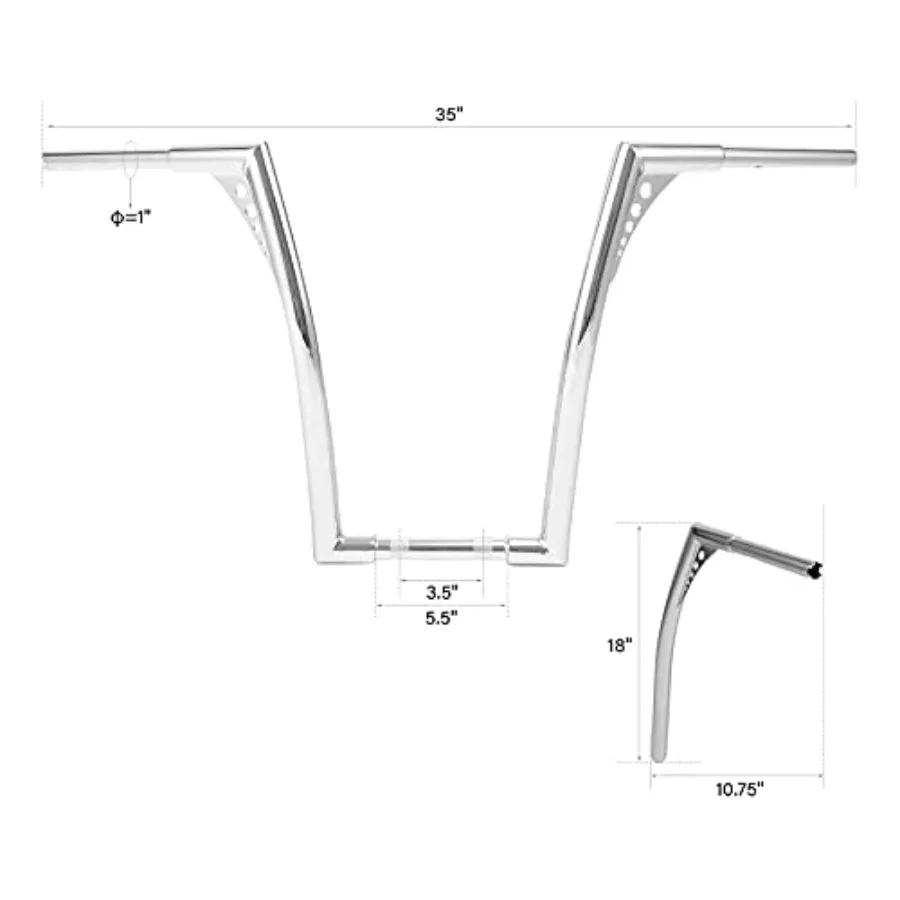 شماعة قرد عتيقة 18 مقود مرتفع للدراجات النارية المخصصة Harley Sportster Heritage Softail Low Rider Street Bob 1 1 4 مقبض
