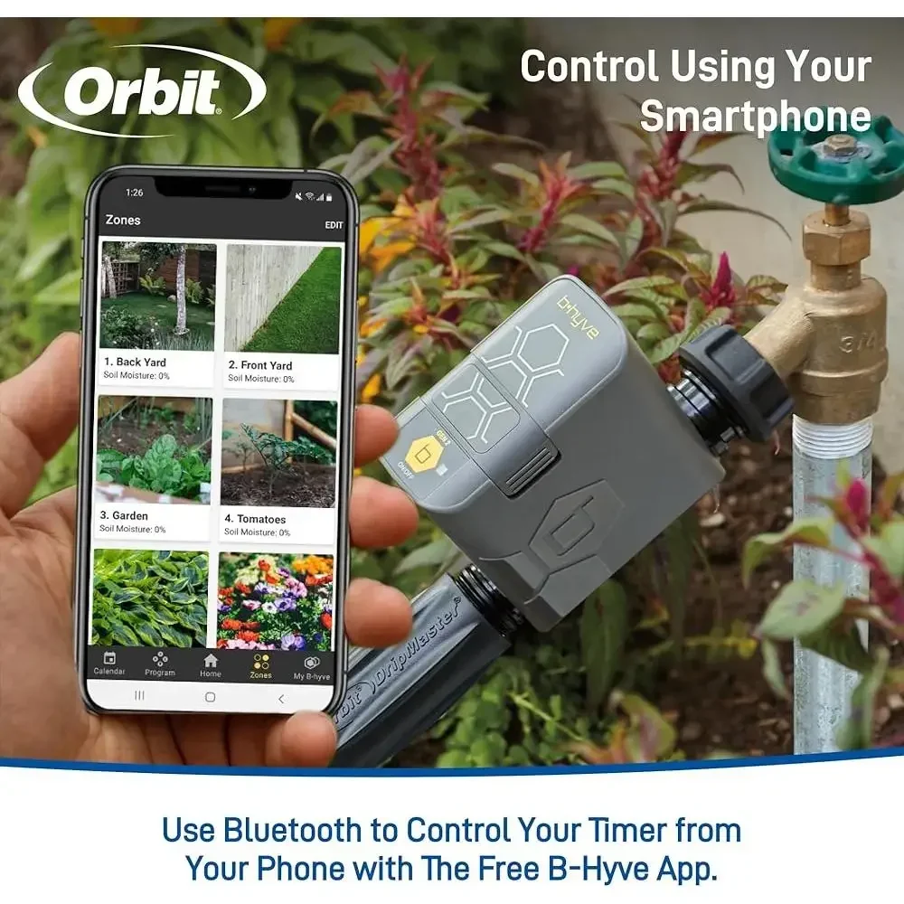 Temporizzatore per irrigazione con tubo intelligente Sistema automatico per irrigazione da giardino App di controllo WiFi Timer Piante Irrigazione precisa Riutilizzabile all'aperto
