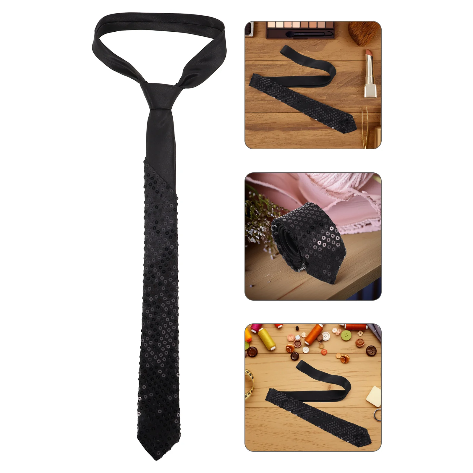 

Sequin Necktie Sparkly Wedding Party Men Tie Slim Korean Design Festival Stage Performance Accessory Dress Ties For Men Mens