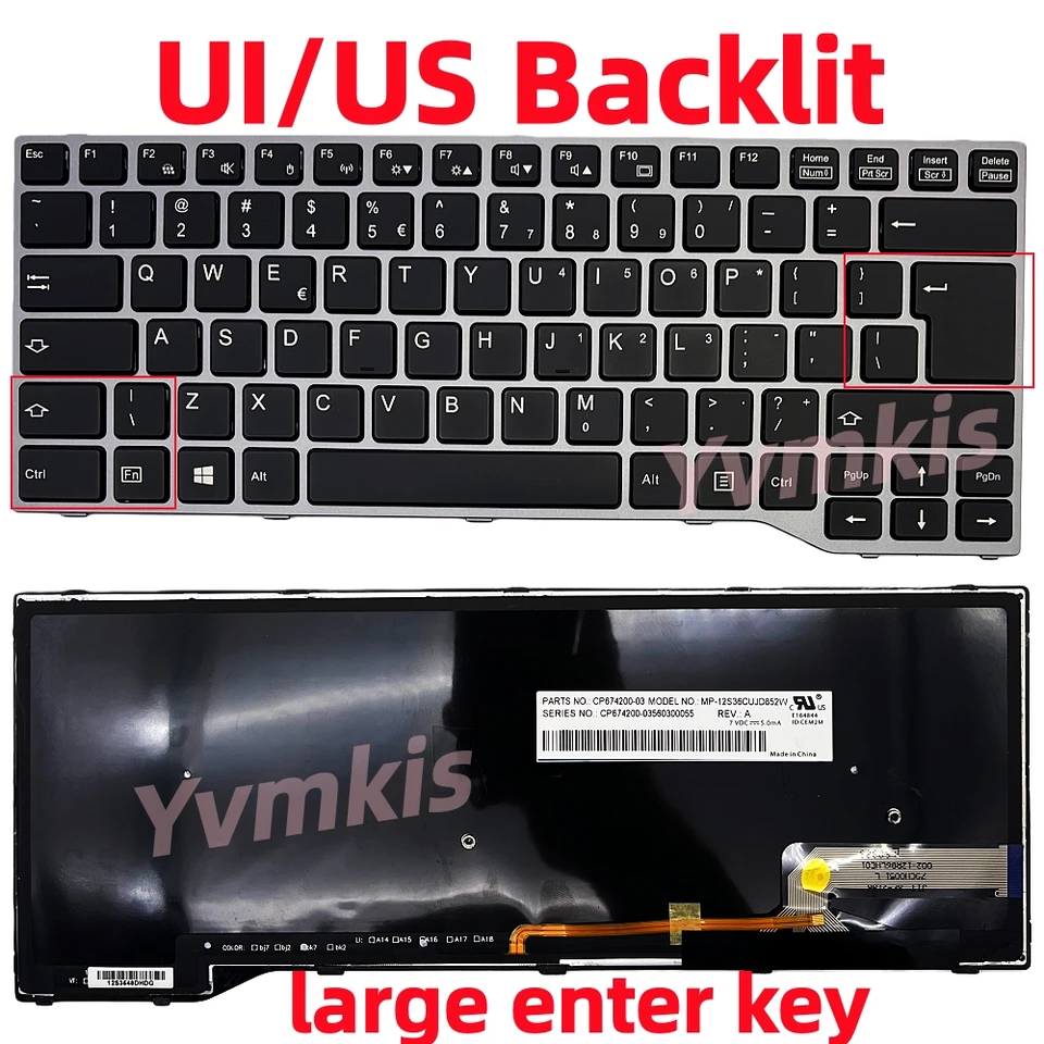 XIN-Russian/UI/US Backlit Laptop Keyboard For Fujitsu Lifebook