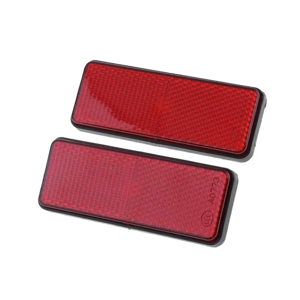 2 Sets Plastic Rectangle Reflective Reflector Motorcycle ATV Bike Scooter