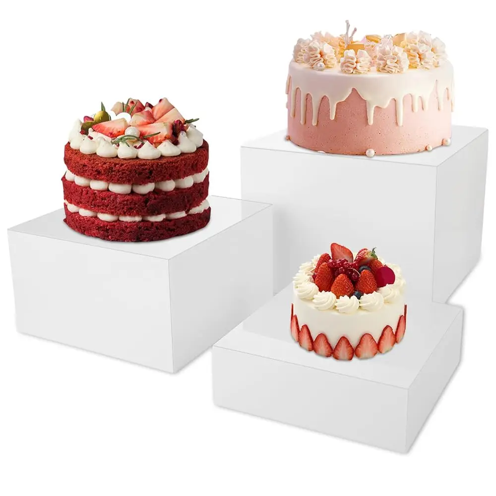 

3 Pcs Buffet Risers, Food Risers For Buffet Table, 6,7,8'' Display Stand Shelf For Catering Dessert Collectibles Jewelry