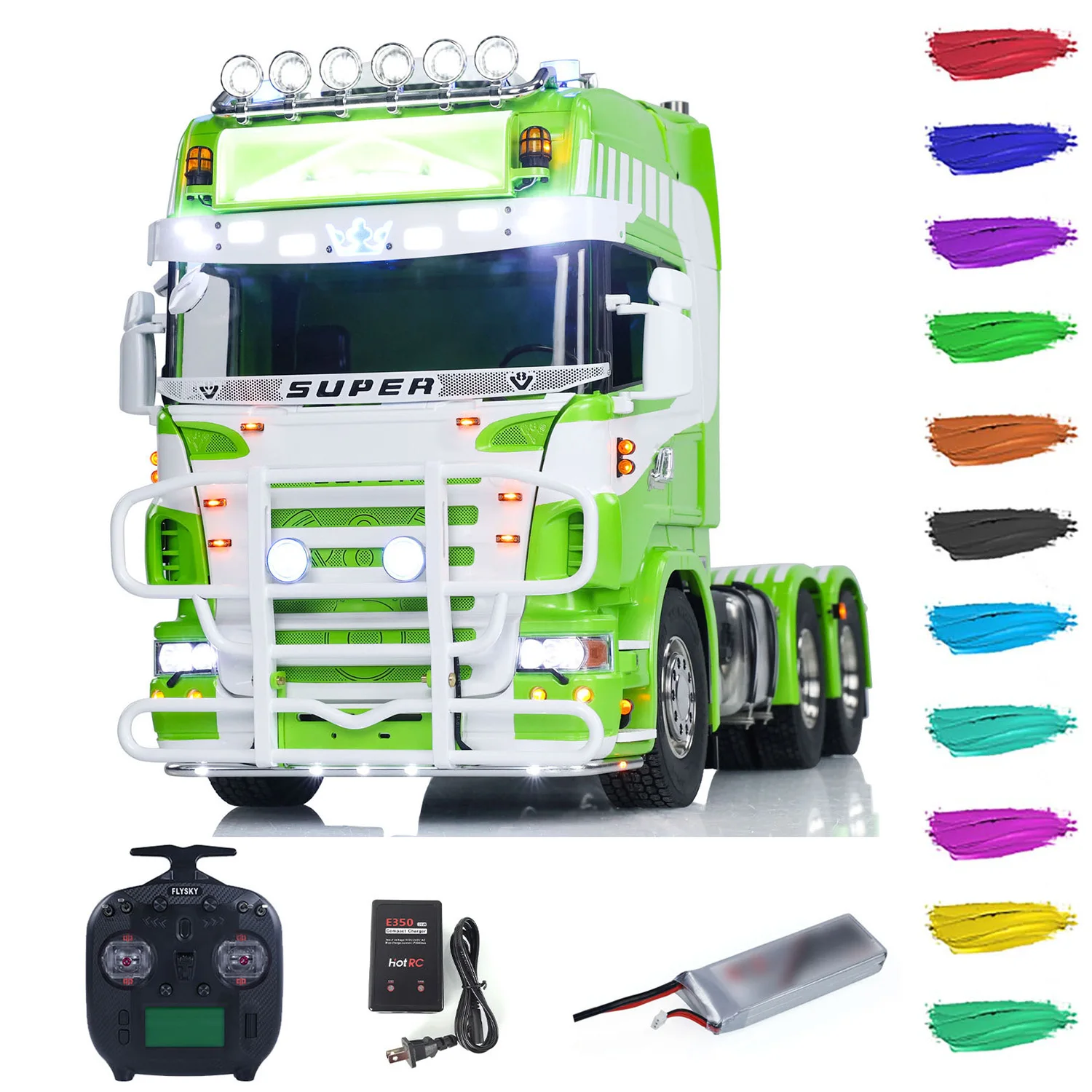 

6x6 Metal Chassis 1/14 RC Tractor Truck R620 RTR Model Air Suspension Sound Light System Remote Control Vehicel Toy Model Gifts