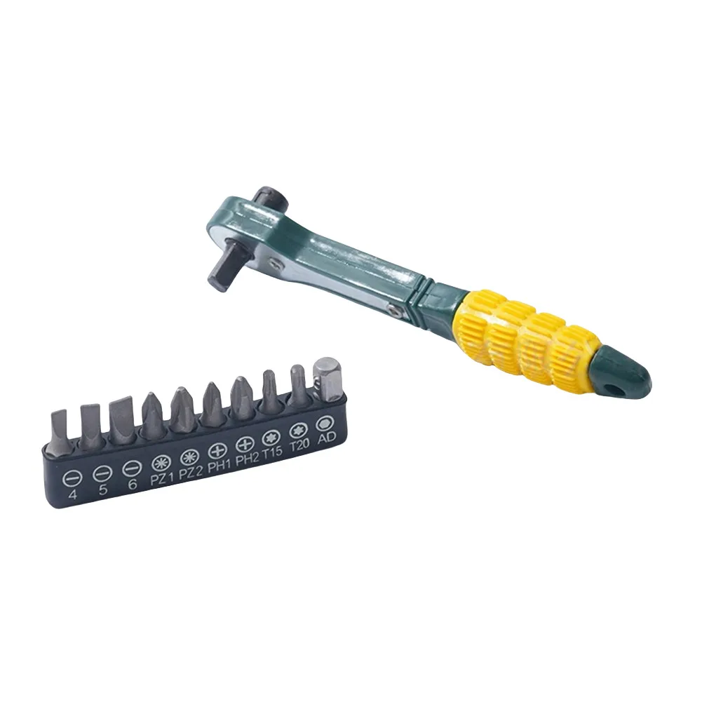 Screwdriver Ratchet Dual Head Ratchet Wrench Toolbox Essential High-quality Steel Lightweight Design Sturdy ABS Handle