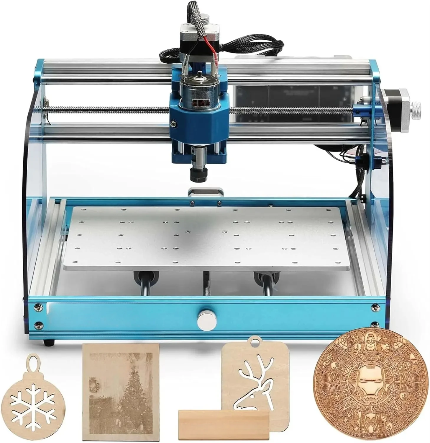 CNC Milling Machine, Desktop CNC for Beginner with Limit Switches & Emergency-Stop