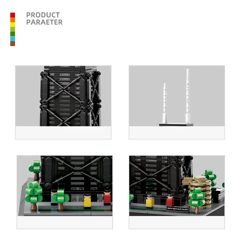 الولايات المتحدة الأمريكية العمارة التجارية بنة شيكاغو جون هانكوك مركز كونستروكتون نموذج Playset الطوب لعب للهدايا