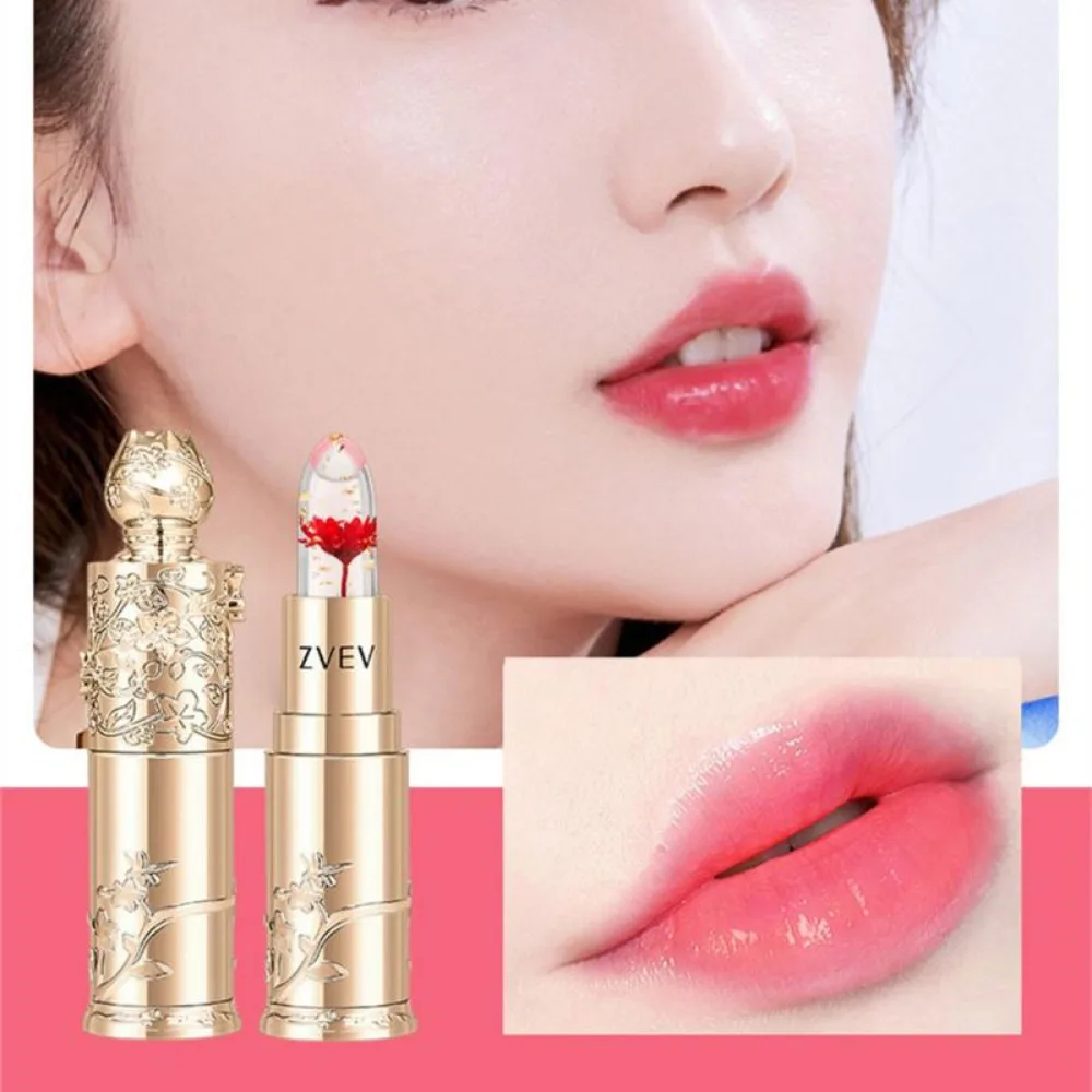 Dry Flower Clear Lip Balm Temperature Change Long-lasting Moisture Waterproof Jelly Lip Balm Light Lipstick Lip Care Cosmetics