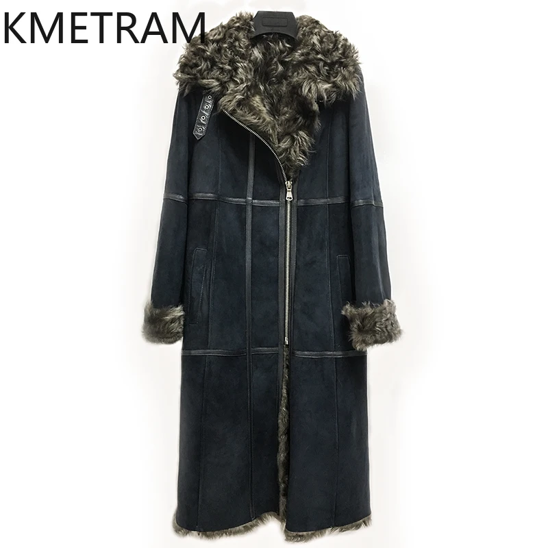 Natural Sheepskin Wool Double Faced Fur Jacket Women Luxury Long Biker Real Fur Coat Winter Woman Clothing 2025 шуба женская