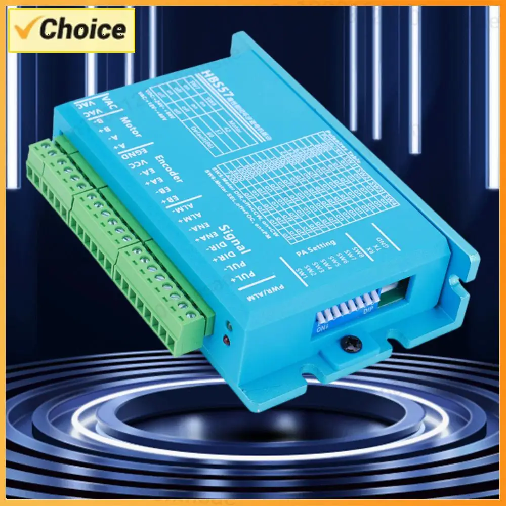 

HBS57 Hybrid Servo Motor Driver 0-200kHz Step Motor Driver AC20-80V/DC24-70V Encoder 1000 Lines for Nema23/Nema24 Motor