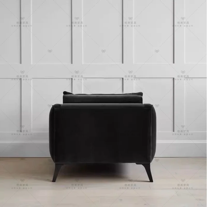 Krzesło do negocjacji z tkaniny, pojedyncza sofa, średniowieczny aksamit, lite drewno, retro, proste krzesło do salonu.