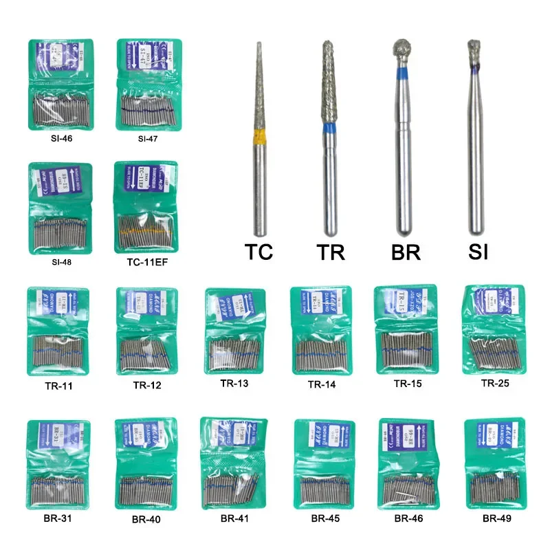 GREATLH frese ad alta velocità diamantate per lucidatura levigante 1.6MM trapano per lucidatura utensile dentale ago per tornitura fresa per lucidatura dentale