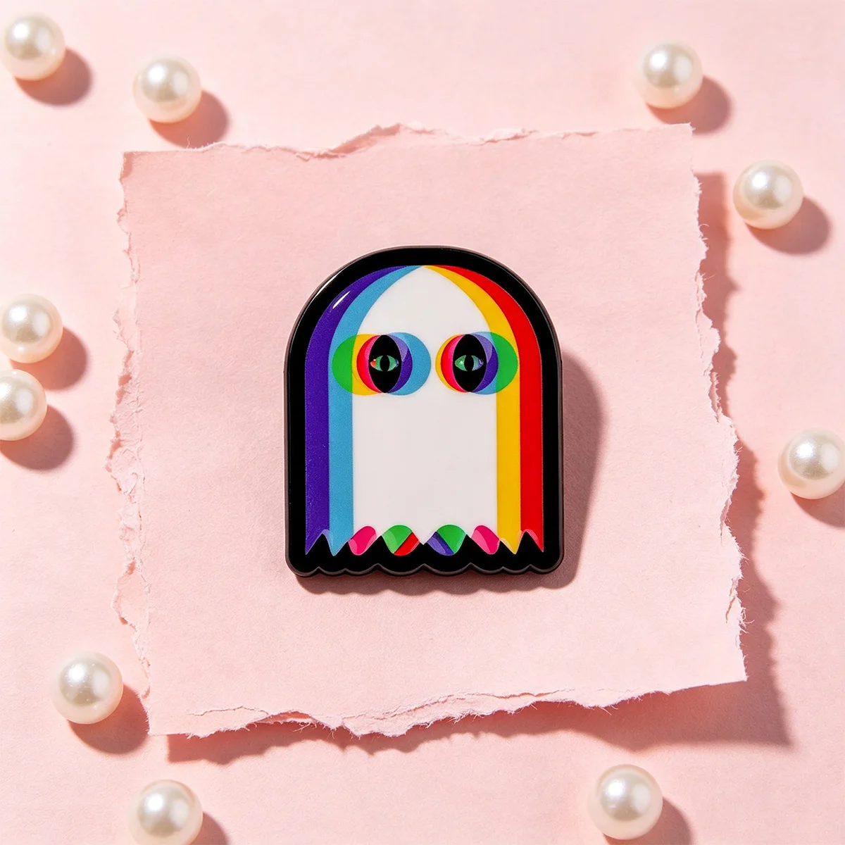 9-teiliges Set Coole Regenbogen-Geister-Emaille-Pins, Niedliche Cartoon-Broschen, Anstecknadeln für Rucksäcke, Accessoires, Schmuck, Geschenke für Freunde – Detail 7