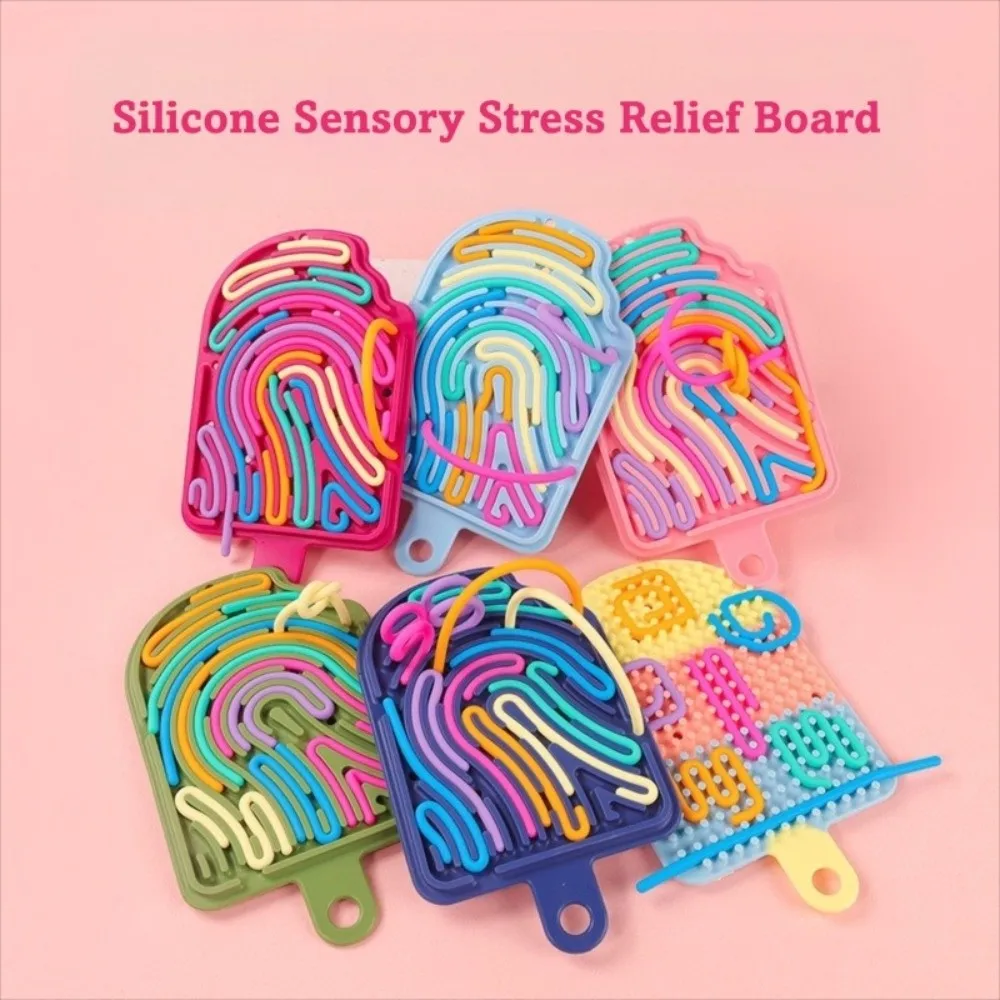 Bâtons de glace en forme de Fidget sensoriel, 12 cordes, planche d'activité sensorielle Double face, soulagement du Stress, planche occupée apaisante pour adultes