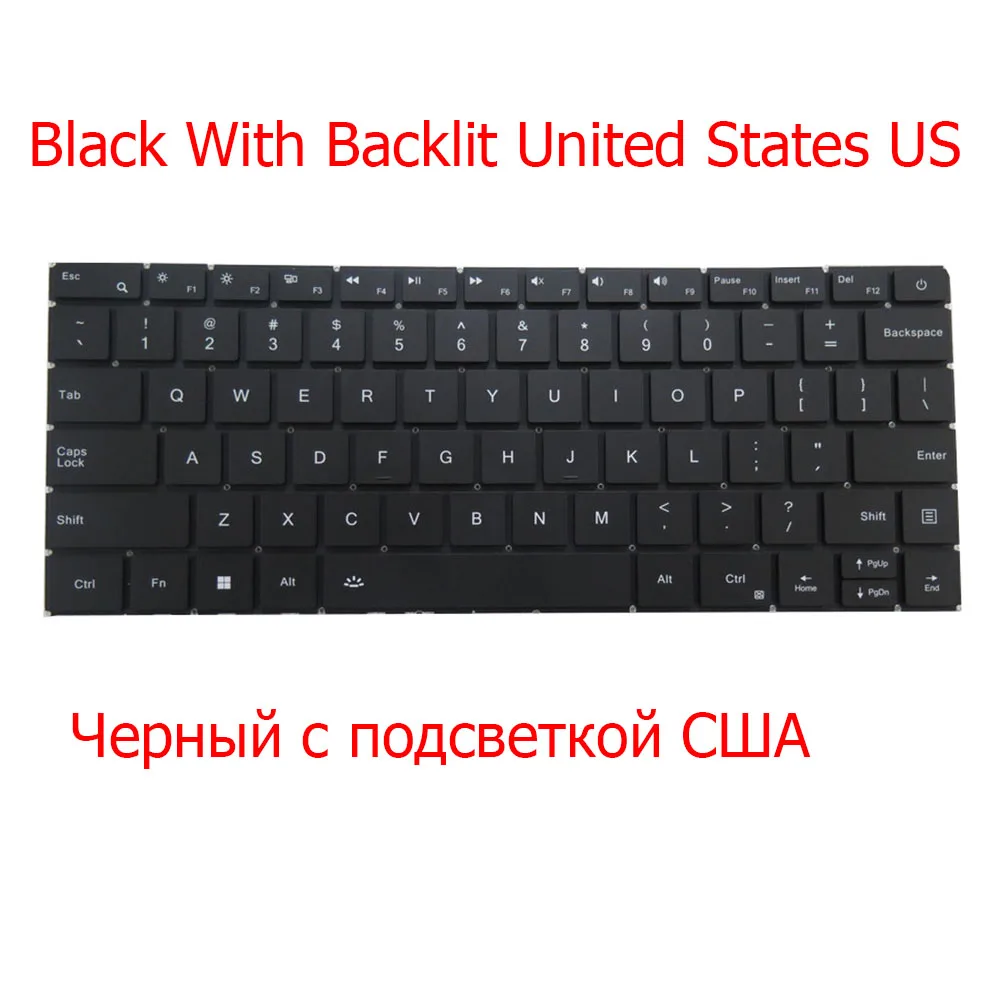 

Клавиатура ноутбука для ECHIPS TRAVEL NR141G с подсветкой, США, черный/серый, русский RU