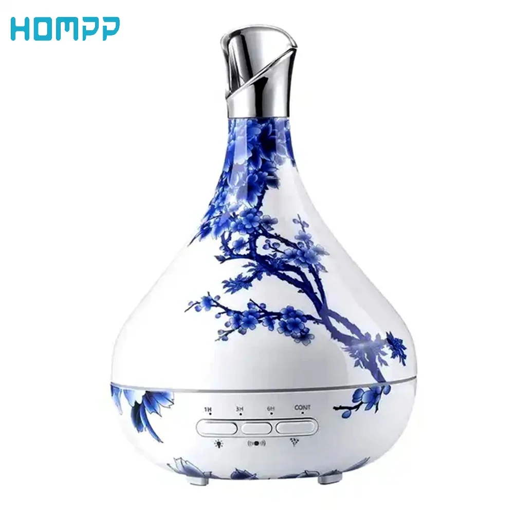 Intelligent Aromatherapy Air Humidifier Machine Human Body Sensing Wood Grain Essential Oil Aroma Diffuser Mist Household 300ML