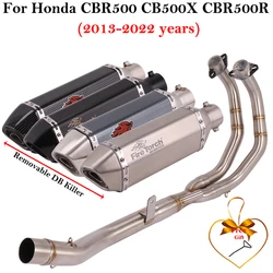 Full Systems For Honda CBR500 CB500X CB500F CBR500R 2013 - 2022 Motorcycle Exhaust Escape Modifies Front Pipe DB Killer Muffler