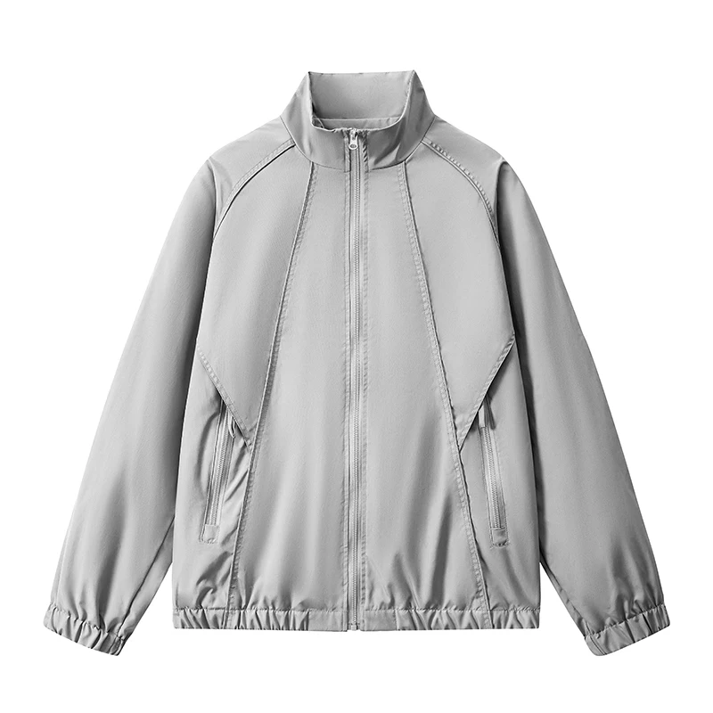 Men's Button-down Casual Jacket - Solid Color, Simple Stitched Zipper, Versatile, Durable,  Daily Commuting Top