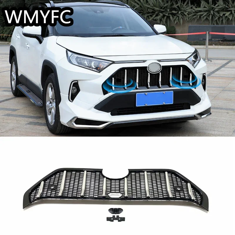 Front Head Center Grille Grills Frame Cover Trim For Toyota RAV4 RAV 4 Hybrid SE/XSE 2019 -2022 2023 Car Accessories