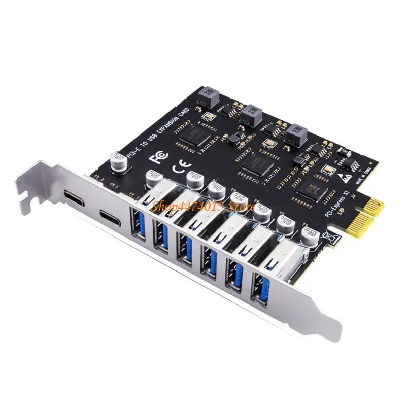 

K1AA 8 Ports 5Gb USB 3.2 Type C PCIE HUB PCI-E Expansion Card Adapter Extender Card