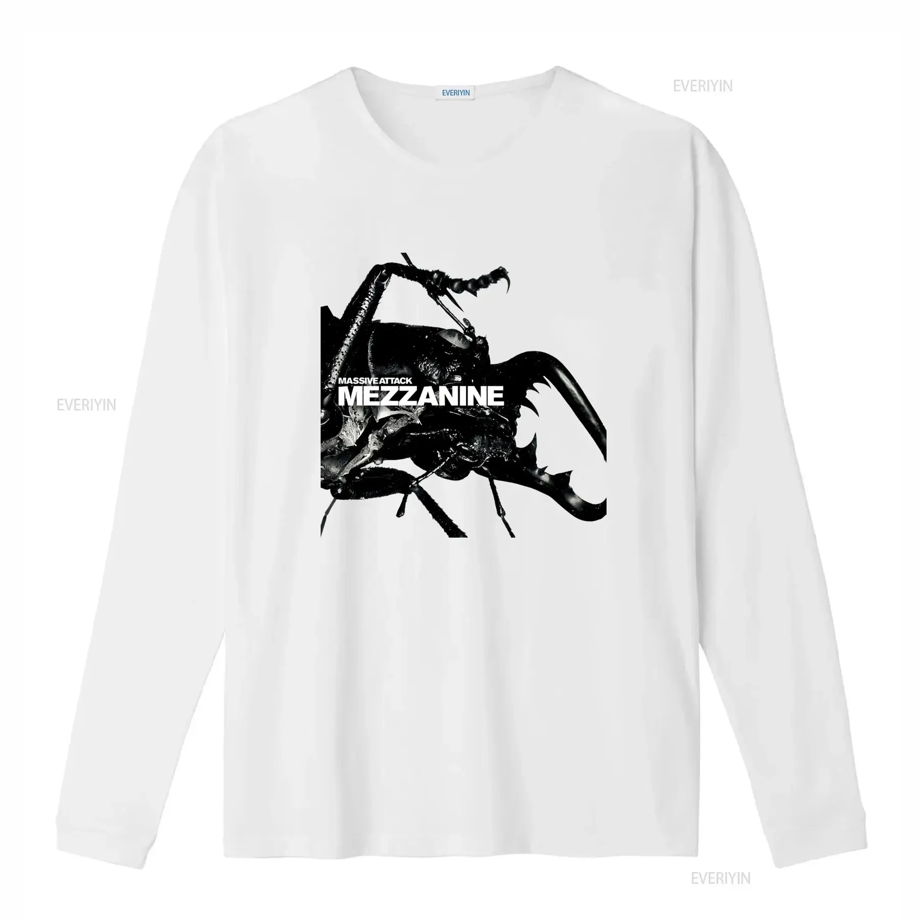 Gothic Streetwear Massive Attack Mezzanine Album Print Casual T Shirt vintage Washed Slightly Top For Everyday Wear Unisex