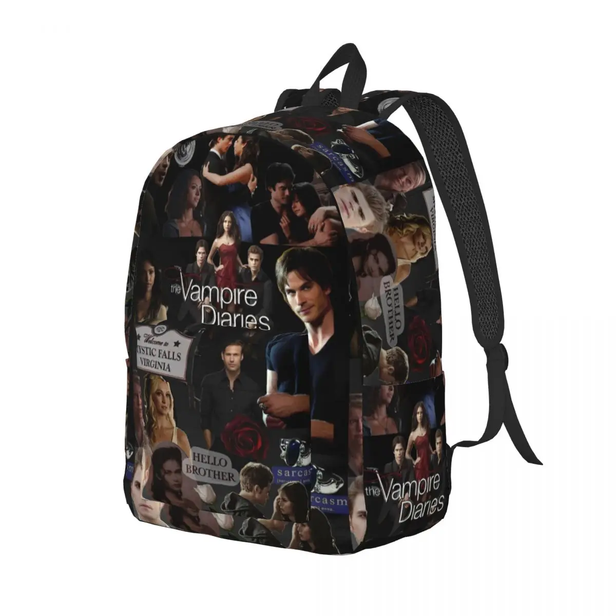 The Vampire Diaries Collage Backpack for Men Women Casual Student Business Daypack TV Series Laptop Canvas Bags Sports