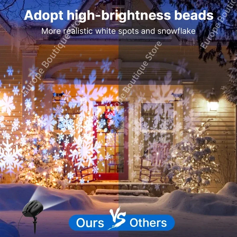 Рождественские фонари для проектора снегопада, в форме совы, уличная подсветка, пейзажная динамическая светодиодная проекционная лампа в виде снежинки на Новый год