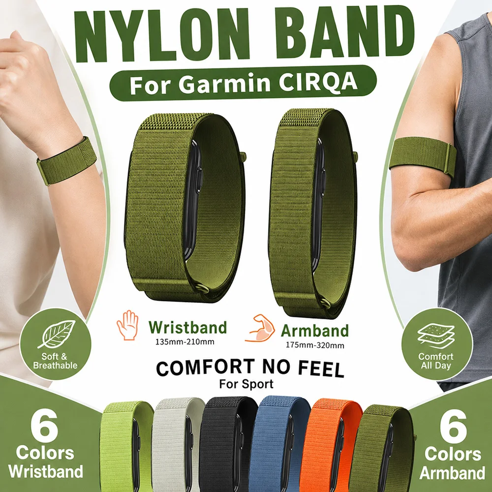 Nylon Watch Strap Stretch Comfort for Garmin CIRQA Breathable Replacement Strap for Garmin CIRQA Daily Wear Sightseeing Vacation