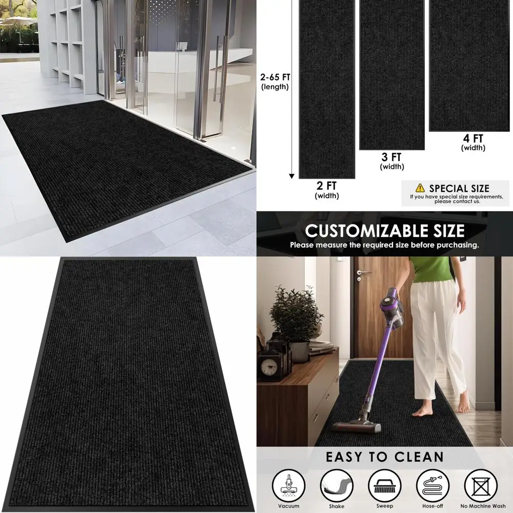 

Настраиваемый сверхмощный коврик для входной двери, 4x5 футов, внутренняя и наружная грязевая ловушка коммерческого класса для прихожей