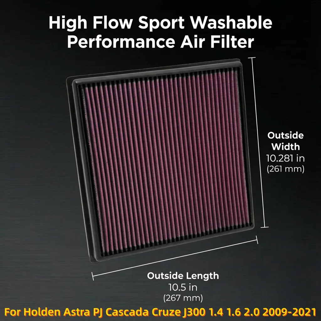 

For Holden Astra PJ Cascada Cruze J300 1.4 1.6 2.0 2009-2021 High Flow Sport Washable Performance Air Filter 33-2966 13272719