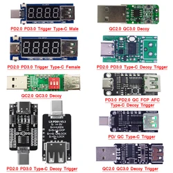 USB Type-C PD Decoy Trigger Board PD2.0 3.0 QC 2.0 3.0 Support LED Display Ammeter Voltage Meter Tester Detector 5V 12V 20V OUT