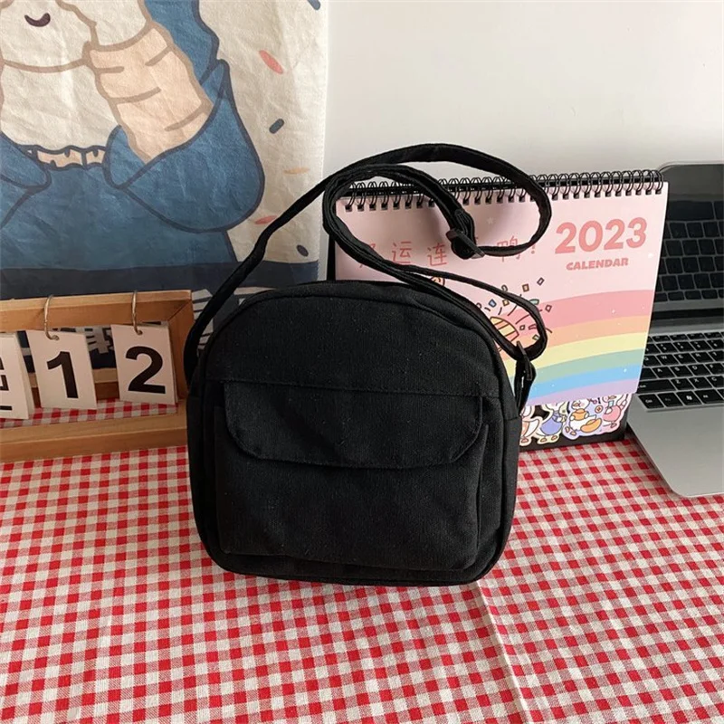 Fashion Small Canvas Crossbody Bags For Women Mini Shoulder Phone Wallet Girl Student Cotton Cloth Mini Female Handbags Flap