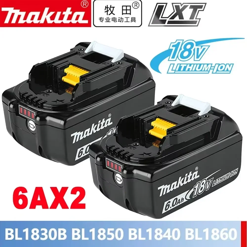 100% Original Makita 18V 6.0Ah แบตเตอรี่ชาร์จสําหรับ Makita BL1830 BL1830B BL1840 BL1840B BL1850 BL1850B เครื่องมือแบตเตอรี่