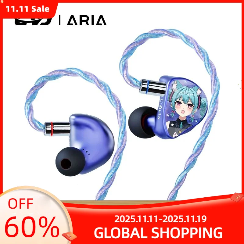 

Наушники CVJ NEW ARIA, высокопроизводительные наушники-вкладыши с нанокристаллическим покрытием, 10 мм, двойная магнитная схема + звуковая катушка CCAW