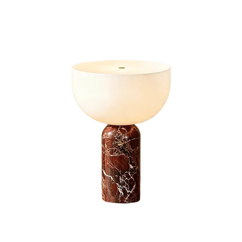 Modern marble table lamp design - for indoor bedroom reading - luxurious home decoration