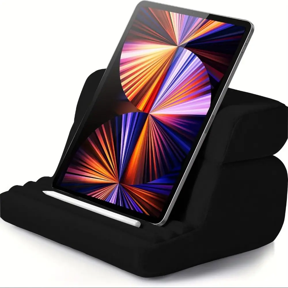 

2-in-1 Tablet Pillow Stand for Lap Multi-angle Adjustment Foldable Bed Sofa Phone Holder Multifunctional with Pen Slot