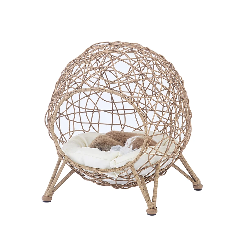 

Petdom Hand Made Wicker Warm Comfortable Modern Cat Bed Basket Swinging Pet House Nest for Small Dog Cat with Cushion