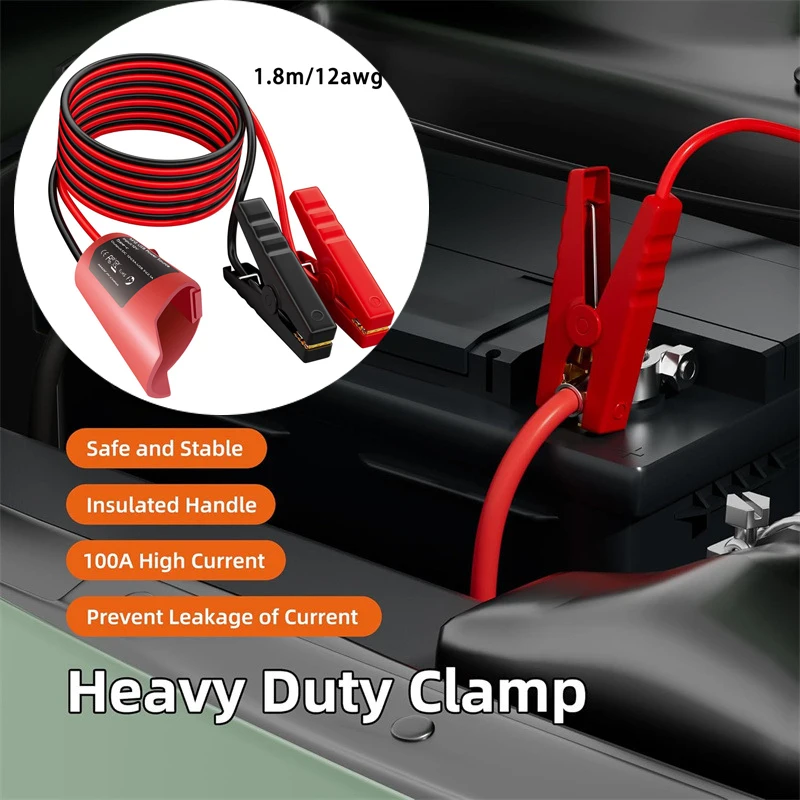 

Для Milwaukee M12 портативный кабель для запуска, автомобильный вспомогательный стартер, шнур питания 12awg/1,8 м с зажимами типа «крокодил», набор аварийных инструментов