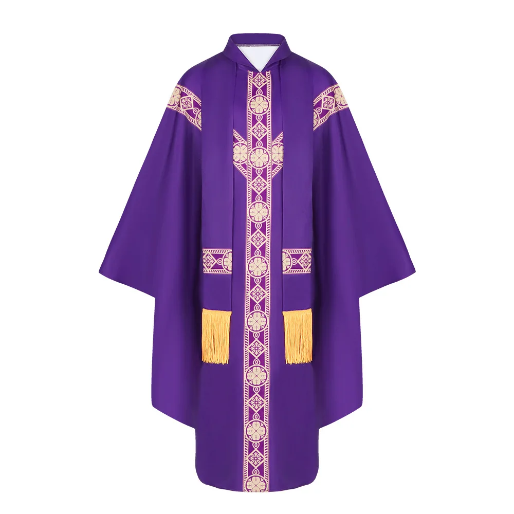 Robe muçulmano medieval sacerdote oração traje palco desempenho manto vestido longo étnico feminino faion outono poliéster
