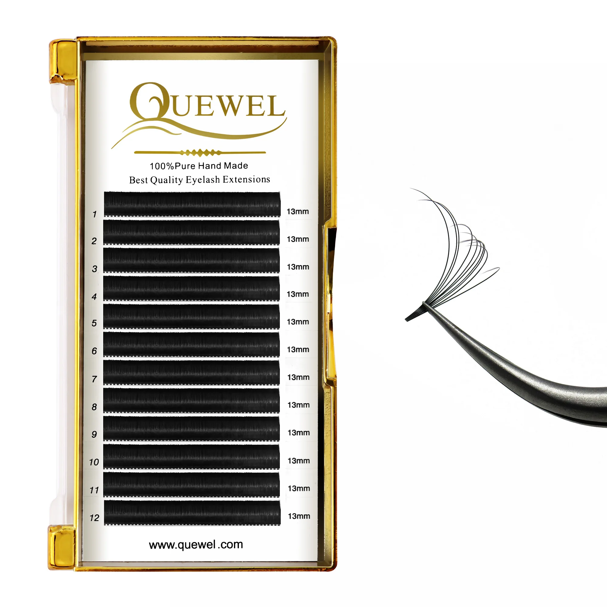 Quewel Easy Fanning Eyelash Extension Blooming Volume Eyelashes Self-making Fast Fans Bloom Lashes Extension Volume Lash