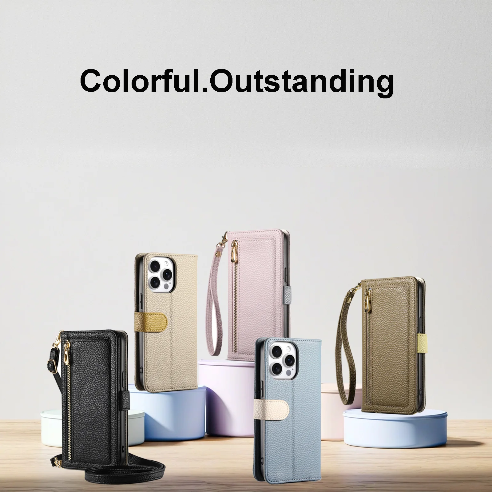 

Crossbody Zipper Wallet with Card Holder Phone Case for Samsung A16 A15 A24 A36 A22 A26 A54 A35 A55 A56 Phone case with a mirror
