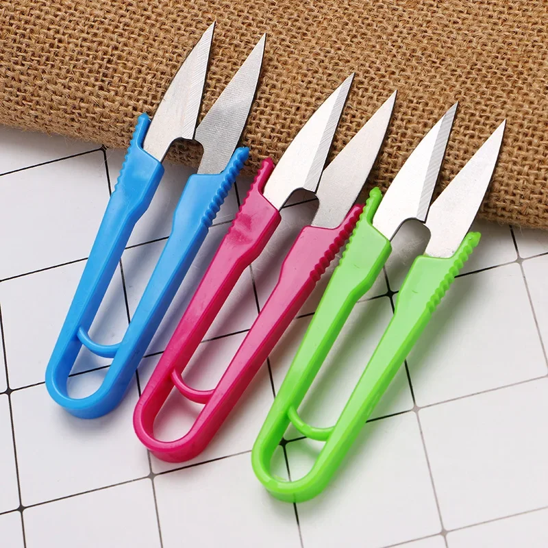 Cross Stitch Scissors Special Monochrome Small Scissors Color Plastic Yarn Cutting Thread Head Cutting U-shaped Trimming