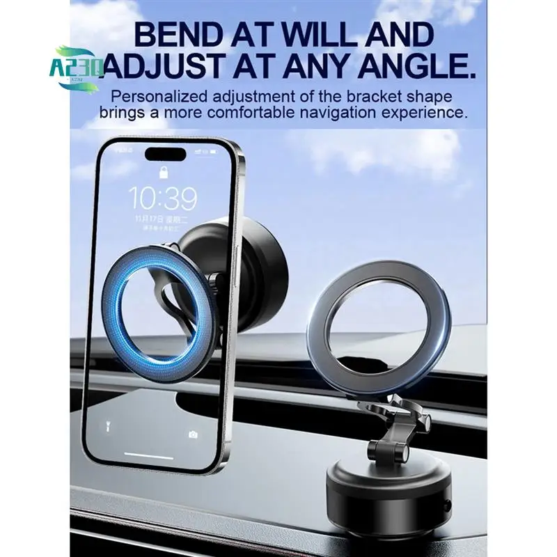 

A23Q-Car Phone Holder Vacuum Suction Foldable And Rotatable Magnetic Adsorption Bracket Universal Navigation Phone Holder