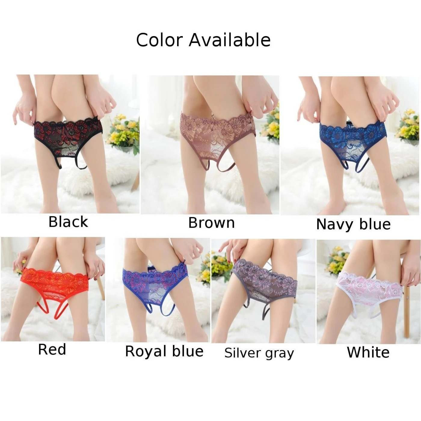 Sexy Women Lace Thong G-string Panties Lingerie Underwear Crotchle T-back Briefs See Through Underpants Transparent Knickers