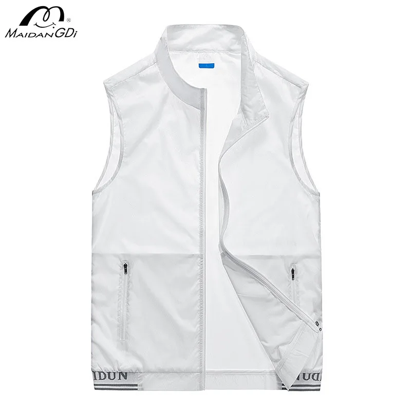 MaiDangDi senza maniche colletto in piedi gilet da uomo leggero traspirante Casual giacca da uomo sport all\'aria aperta che cammina abbigliamento