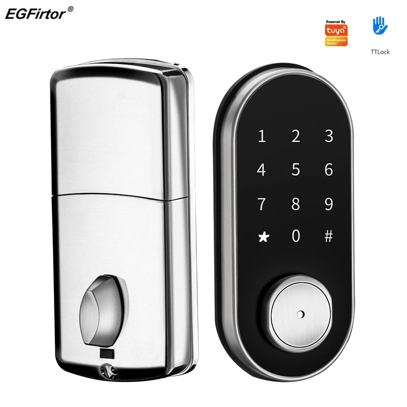 

Tuya Wifi Deadbolt Fingerprint Electronic Smart Door Lock Home Anti-theft Apartment Bluetooth TTlock APP Remote Control Lock