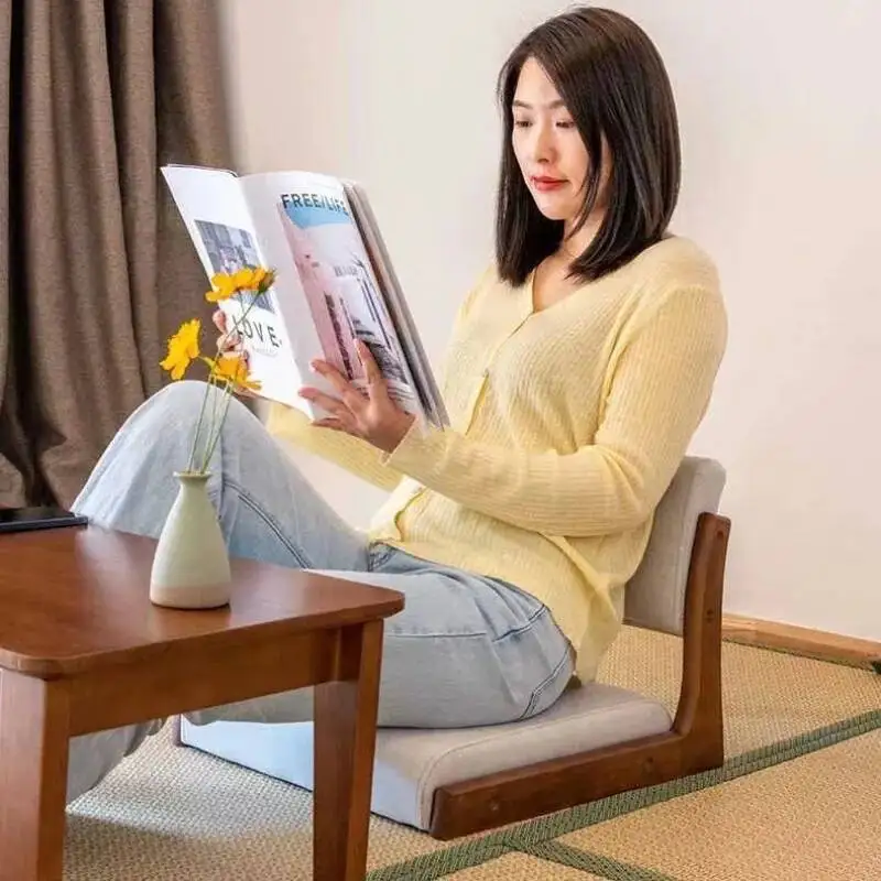 Chair,Solid Japanese Seat Floor Wood Tatami Legless Cushion,Living Room Sofas,Sofa Chairs,Bay Window Lazy Chair,Furniture